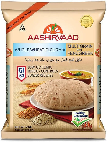 AASHIRVAAD WHOLE WHEAT WITH MULTIGRAINS AND FENUGREEK ATTA 5KG