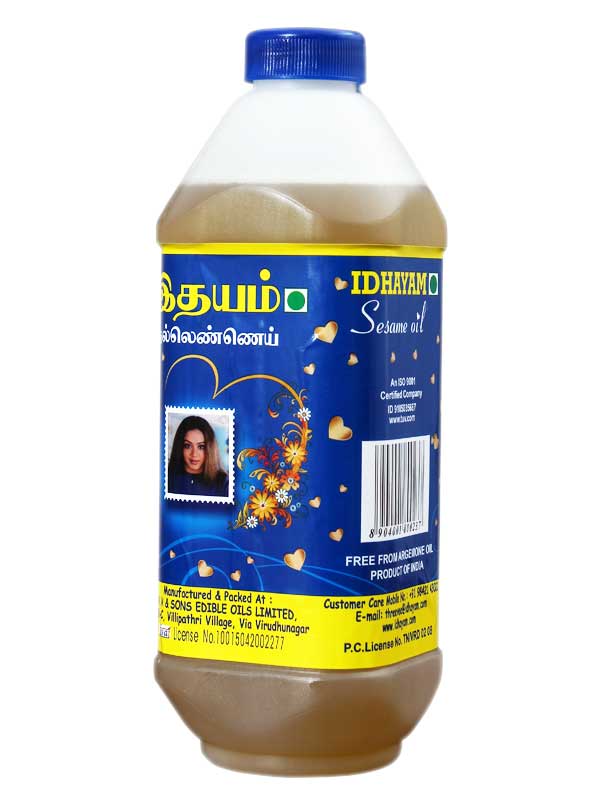 Idhayam Sesame Oil (Gingelly Oil) 1L (Pack of 2)