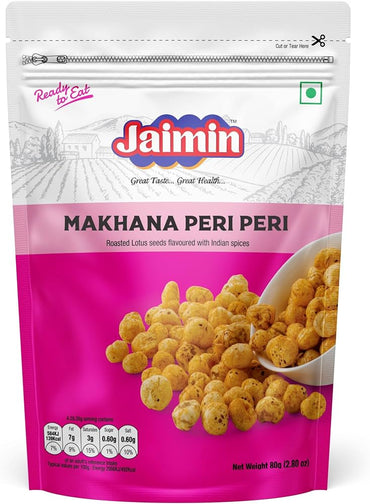 Jaimin Makhana Peri Peri 80g - Light & Crispy Roasted Treat