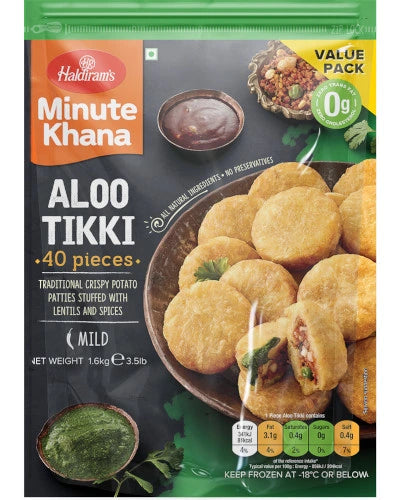 Haldiram's Aloo Tikki (8Pcs) 420g � Crispy Seasoned Mashed Potato Patties