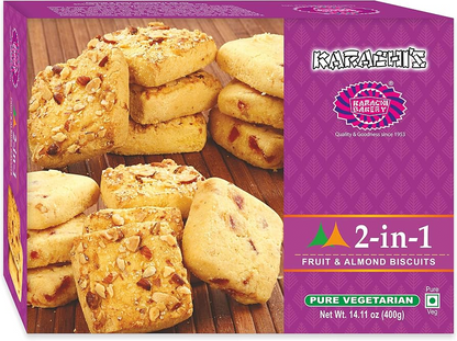 Karachi 2 in 1 Fruit & Almond Biscuit 400g