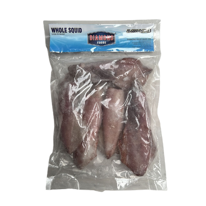 Diamond Squid Whole 1kg - Fresh Squid for Cooking