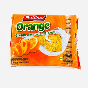 Maliban Orange Cream Sandwich Biscuit 500g � Family Citrus Treat